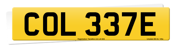 Registration number COL 337E